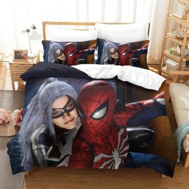 Spider-Man Duvet Cover Print Design Bedding Set Soft Microfiber With Zipper Closure Marvel Comics Quilt Cover Pillowcase For Kid