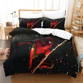 Spider-Man Printed Bedding Set Set 3 Pieces Ultra Soft Microfiber Polyester Comforter Cover Marvel Comics Quilt Cover For Adult