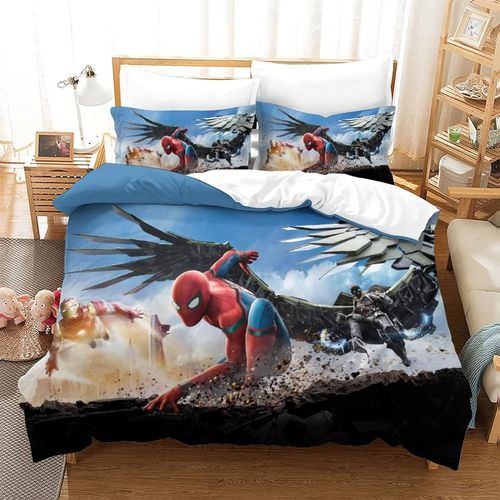 Spider-Man Duvet Cover Set Bedding Decor Marvel Comics Quilt Cover Microfiber Polyester Comforter Cover With Pillow Shams For