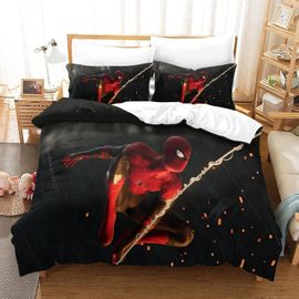 Spider-Man Duvet Cover Printed Bedding Marvel Comics Quilt Cover With Zipper Closure For Adults And Teens Soft Microfiber With