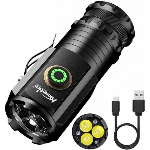 asas456-X23 Mini Lampe De Poche Led Usb-C Rechargeable Petite Lumineuse 5 Modes Lampe Stylo Portatif Etanche Longue Durée De Vie Des Piles Avec Aimant De Queue,Clip,Pile Pour Extérieur,Randonnée