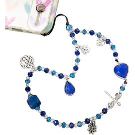 Asas456-Pendentif En Forme De Feuille D'amour En Acrylique-Pour Téléphone Portable-Anti-Perte-Pour Téléphone Portable-Bleu