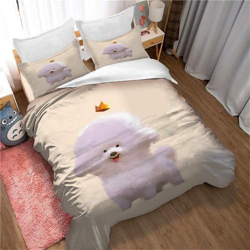 Housse De Couette Chaude Avec Fermeture ¿¿Clair, Parure De Lit Avec Animaux 3d, Pour H?Tel, Dortoir, Chien, Automne Et Hiver