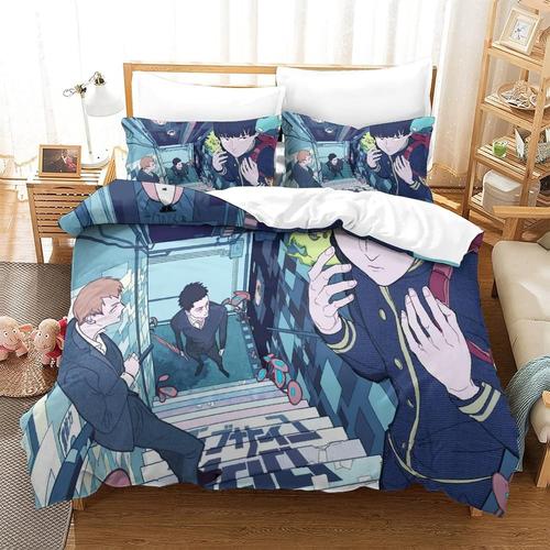 Anime Mob Psycho 100 Housse De Couette Imprim¿¿E En 3d, Ensemble De Literie 3 Pi¿¿Ces, Housse De Couette ¿¿ Impression Artistique Pour Enfants Et Adultes