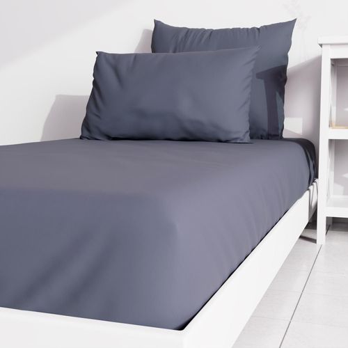 Drap Housse Uni 90x190 Cm Zzz Bleu Jean