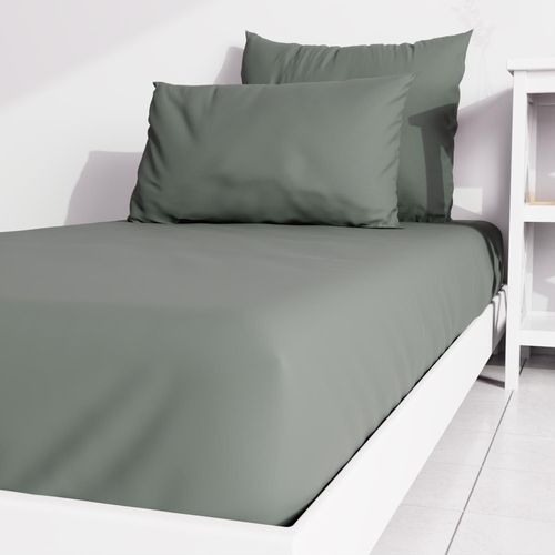 Drap Housse Uni 90x190 Cm Zzz Kaki
