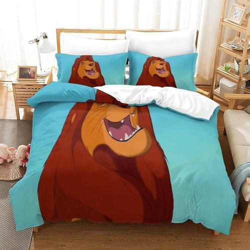 Housse De Couette Le Roi Lion Parure De Lit Housse De Couette Dessin Anim¿¿ Film Pour Gar?Ons Filles Enfants Adolescents Literie Avec 2 Taies D'oreiller