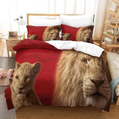 Housse De Couette Le Roi Lion Parure De Lit Housse De Couette Dessin Anim¿¿ Film Pour Gar?Ons Filles Enfants Adolescents Literie Avec 2 Taies D'oreiller