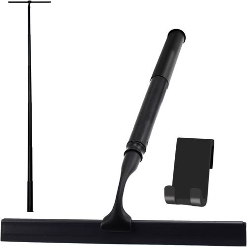 asas456-45Cm-153Cm Raclette Douche En Silicone Pour Portes En Verre & Vitres,Raclette De Douche Pour Douche,Aucun Perçage Requis,Support Inclus