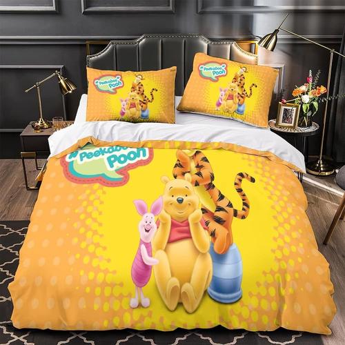 Parure De Lit Avec Housse De Couette 3d - Motif Film Anim¿¿ Winnie L'ourson - Pour Adultes - Housse De Couette Imprim¿¿E - Collection Chambre Double