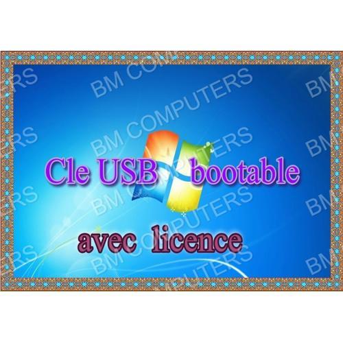 Clé USB Bootable d installation Windows 7 professionnel -64 Bits avec Licence