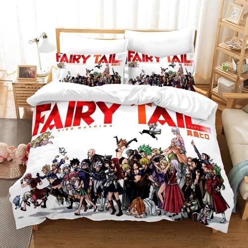 Ensemble De Literie Imprim¿¿ En 3d Fairy Tail Anime Gar?Ons Filles Housse De Couette Ensemble De Taies D'oreiller Linge De Lit Textile De Maison Pour Enfants Queen King Size
