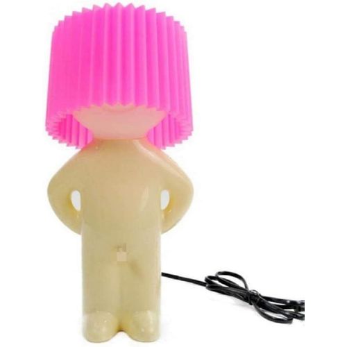 Asas456-Young21 Lampe Veilleuse Naughty Boy Protection Des Petit Homme Timide Lampe Créative Chambre Lampe De Table Pour La Décoration De La Maison Couple Joli Cadeau Fête-Rouge
