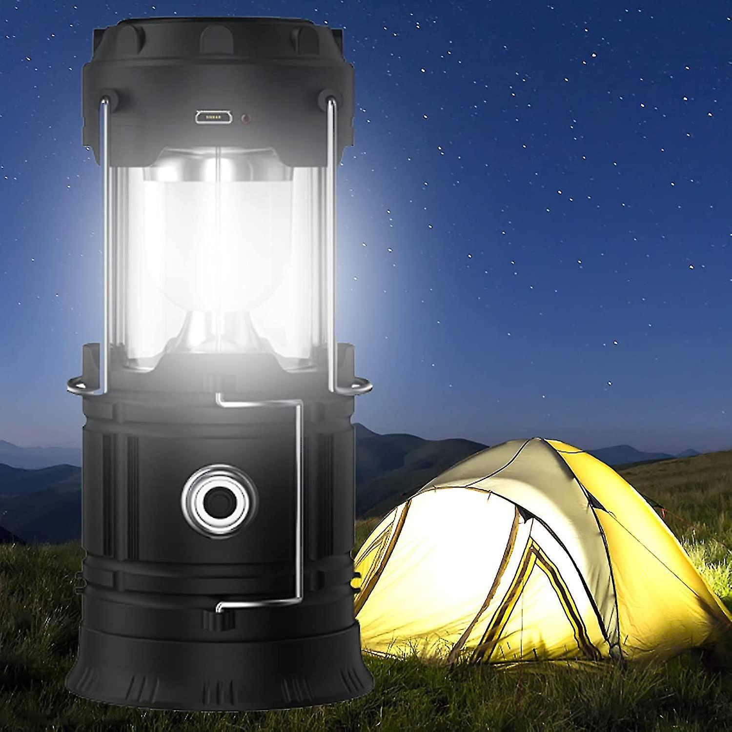 LED Rechargeable lampe de Poche Torche Solaire Alimenté Lampe Camping  Garage