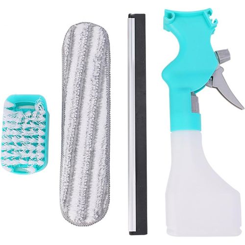 Asas456-Amovible Kit Nettoyage Vitre,4-En-1 Nettoyeurs De Vitres,Raclette Vitre Professionnel,Avec Chiffon,Flacon Pulvérisateur Et Brosse Pour Nettoyer Les Miroirs,Vitres,Vitres De Voiture