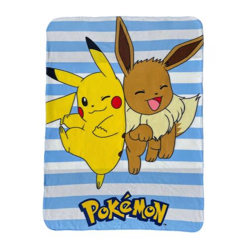 Nintendo - Pokémon - Plaid Polaire Pikachu Et Évoli 100 X 140cm