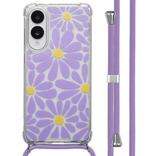 Imoshion Coque Design Avec Cordon Samsung Galaxy S25 Edge Tropical Violet Flowers Connect