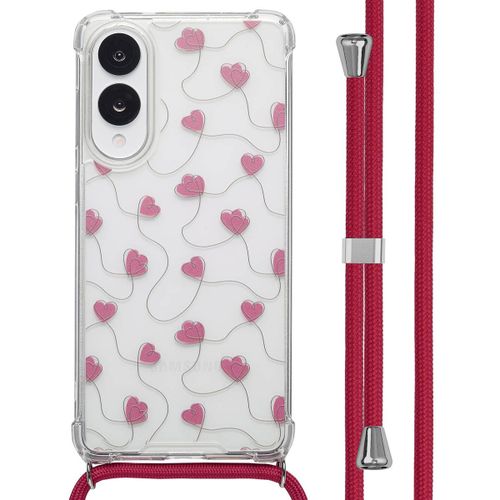 Imoshion Coque Design Avec Cordon Samsung Galaxy S25 Edge Dusty Rose Connected Hearts