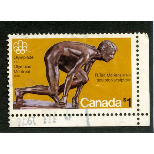 Timbre Oblitéré Canada, Olympiade Xxi, 1976, R.Tait Mc Kenzie Md, Sculpteur, S1