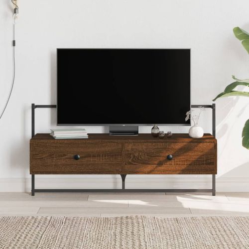 Vidaxl Meuble Tv Mural Chêne Marron 100,5x30x51 Cm Bois D'ingénierie