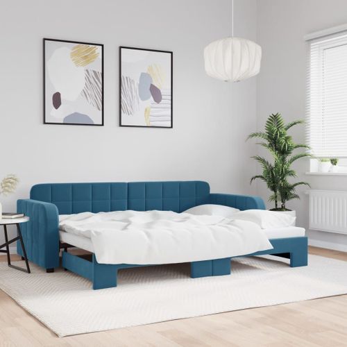 Vidaxl Lit De Jour Avec Gigogne Sans Matelas Bleu 80x200 Cm