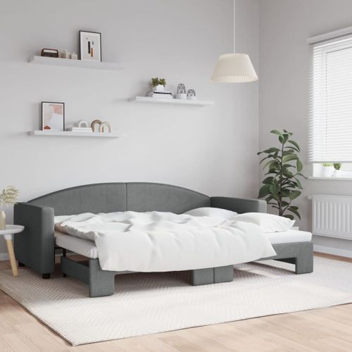 Vidaxl Lit De Jour Avec Gigogne Sans Matelas Gris Foncé 80x200 Cm