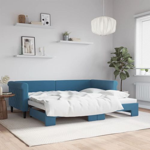 Vidaxl Lit De Jour Avec Gigogne Sans Matelas Bleu 90x200 Cm