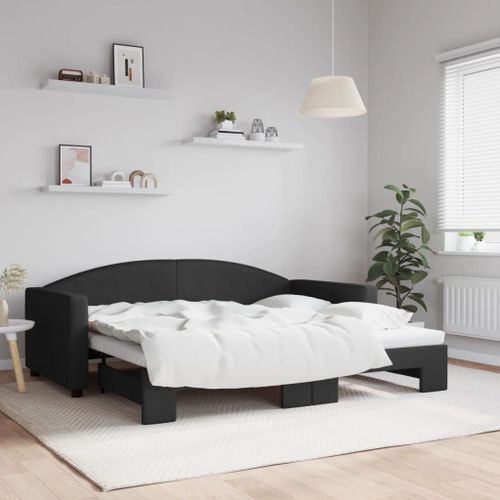 Vidaxl Lit De Jour Avec Lit Gigogne Noir 90x190 Cm Tissu