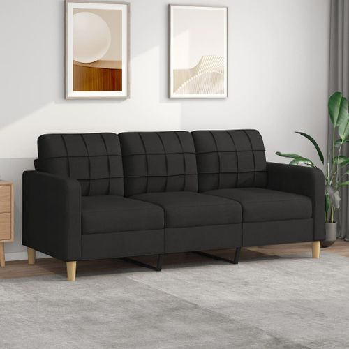 Vidaxl Canapé À 3 Places Noir 180 Cm Tissu