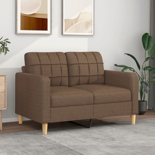 Vidaxl Canapé À 2 Places Marron 120 Cm Tissu