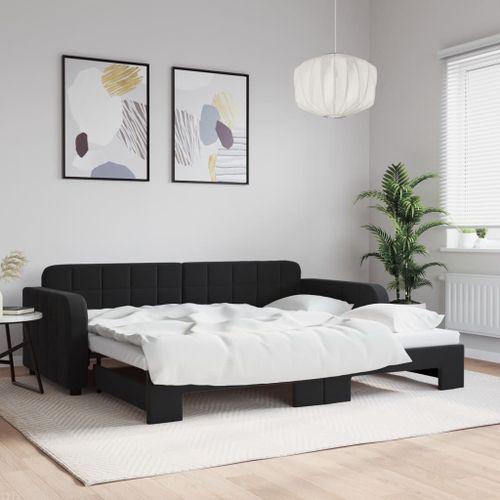 Vidaxl Lit De Jour Avec Gigogne Sans Matelas Noir 90x200 Cm