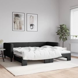 Vidaxl Lit De Jour Avec Lit Gigogne Noir 90x190 Cm Tissu