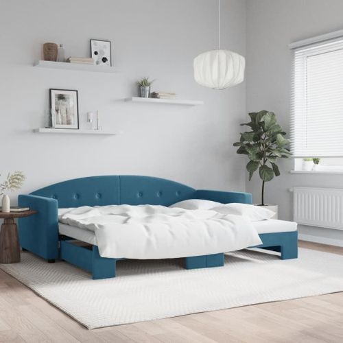 Vidaxl Lit De Jour Avec Gigogne Sans Matelas Bleu 90x200 Cm
