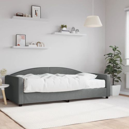 Vidaxl Lit De Jour Avec Matelas Gris Foncé 100x200 Cm Tissu