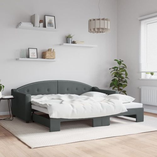Vidaxl Lit De Jour Avec Lit Gigogne Gris Foncé 90x190 Cm Tissu