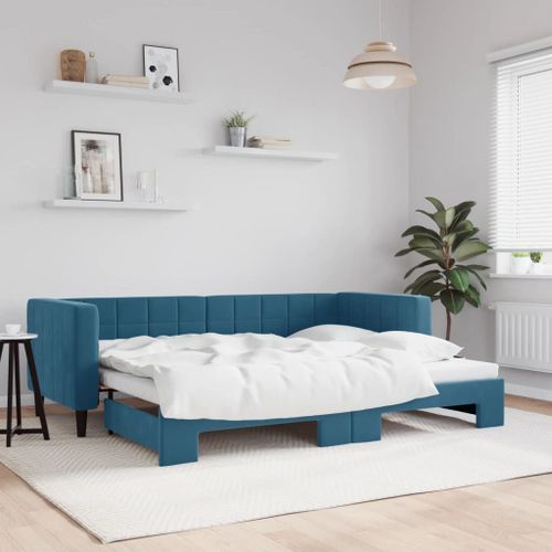 Vidaxl Lit De Jour Avec Gigogne Sans Matelas Bleu 80x200 Cm