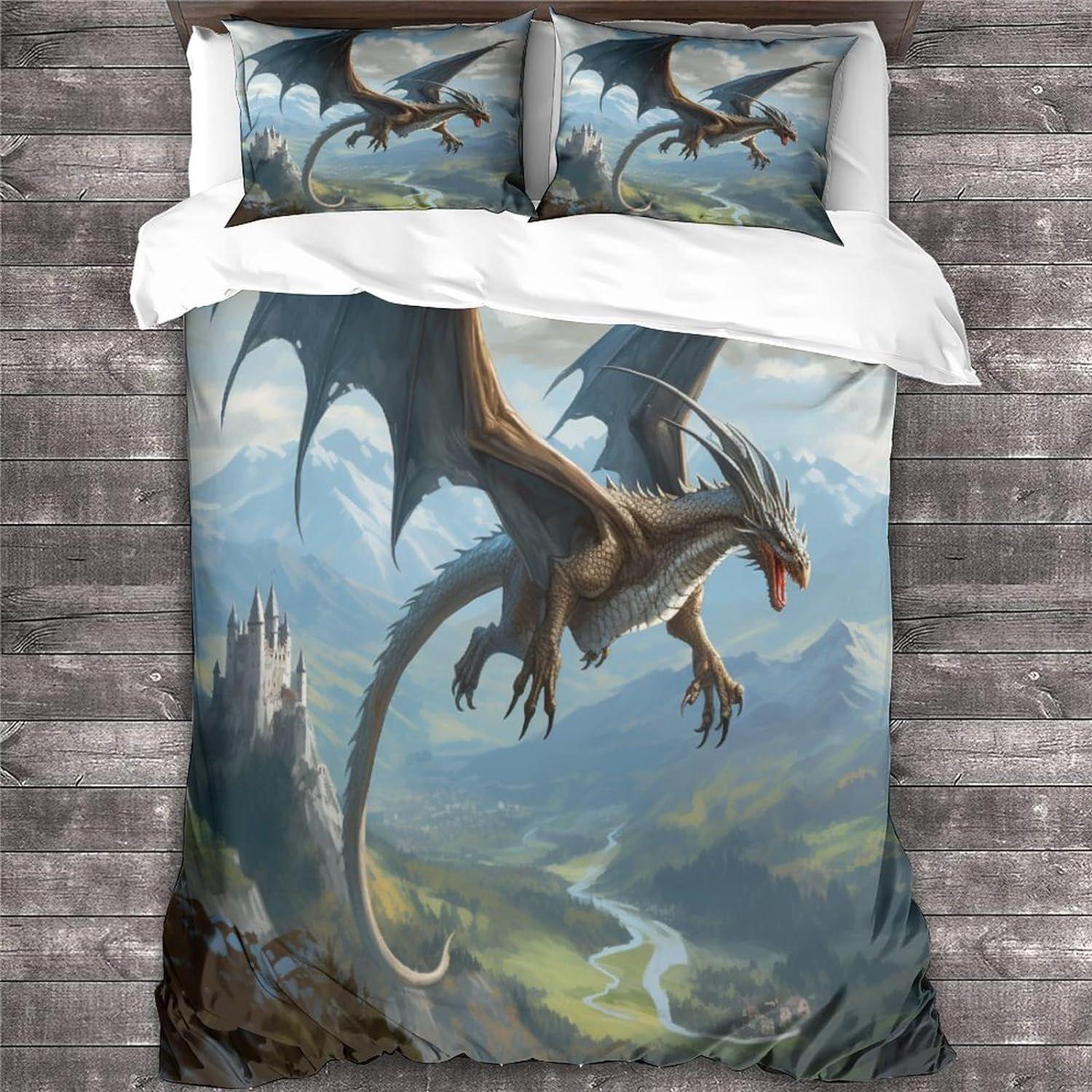 Housse de Couette Adulte Avec un Dragon