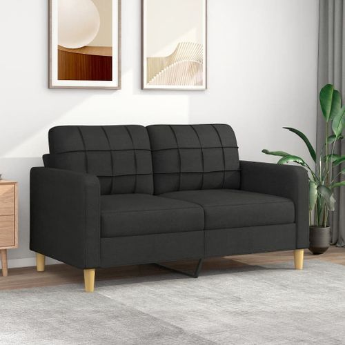 Vidaxl Canapé À 2 Places Noir 140 Cm Tissu