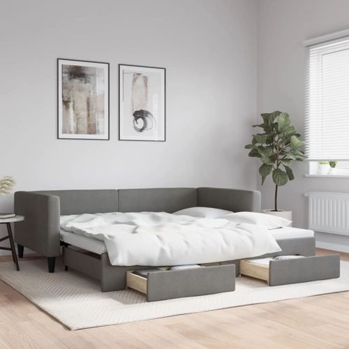 Vidaxl Lit De Jour Avec Gigogne Et Tiroirs Sans Matelas 100x200 Cm