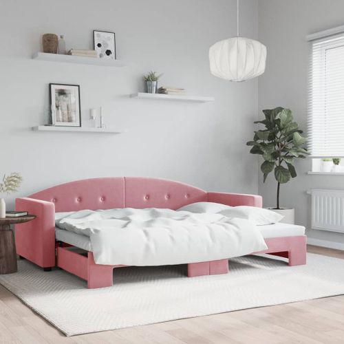 Vidaxl Lit De Jour Avec Gigogne Sans Matelas Rose 80x200 Cm