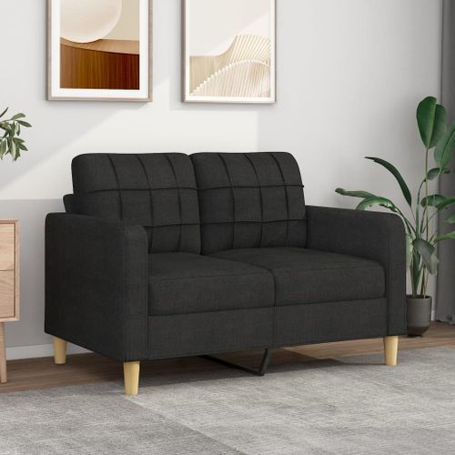 Vidaxl Canapé À 2 Places Noir 120 Cm Tissu
