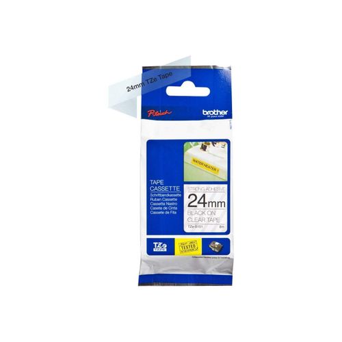 Brother - Noir, clair - Rouleau (2,4 cm x 8 m) cassette à bande - pour P-Touch PT-1400, 1600, 1650, 2430, 2600, 2610, 2700, 2710, 2730, 3600, 9600, 9700, 9800