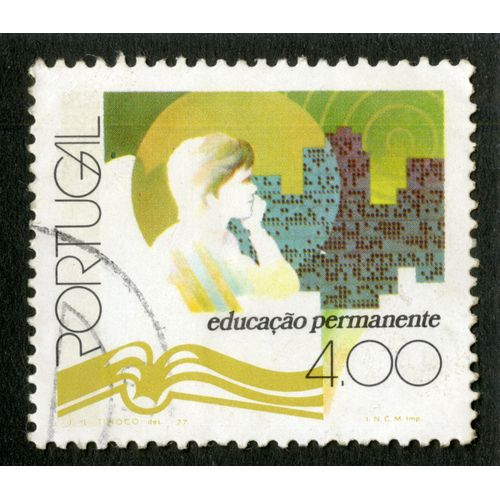 Timbre Oblitéré Portugal, Educaçao Permanente, 4.00