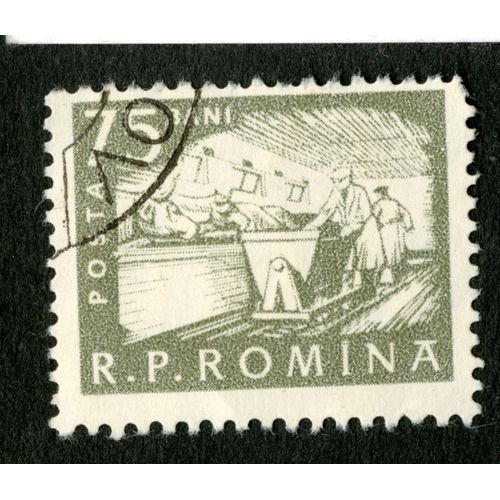 Timbre Oblitéré R.P. Romina, Posta, 75 Bani