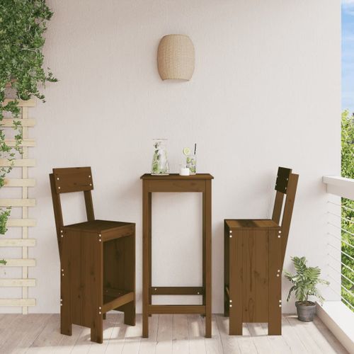 Vidaxl Tabourets 2 Pcs Marron Miel 40x48,5x115,5 Cm Bois Massif De Pin