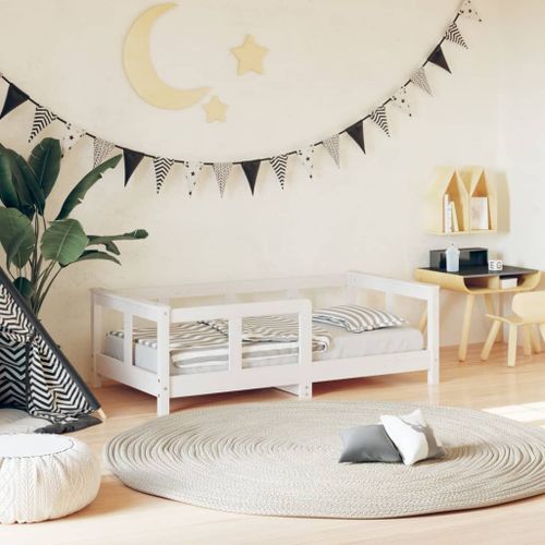 Vidaxl Cadre De Lit Pour Enfant Blanc 70x140 Cm Bois De Pin Massif