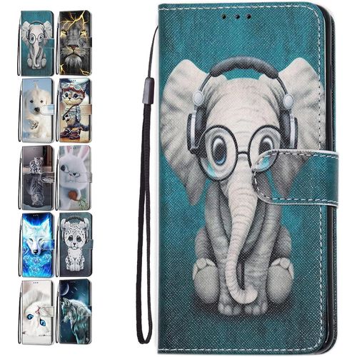 Portefeuille Coque Pour Samsung Galaxy S6 Edge Cuir Flip Case Cover Motif Avec Fentes De Carte Pochette A Rabat Protecteur Etui Housse - Elephant