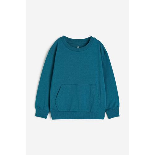 Sweat En Jersey Avec Poche Kangourou - Turquoise