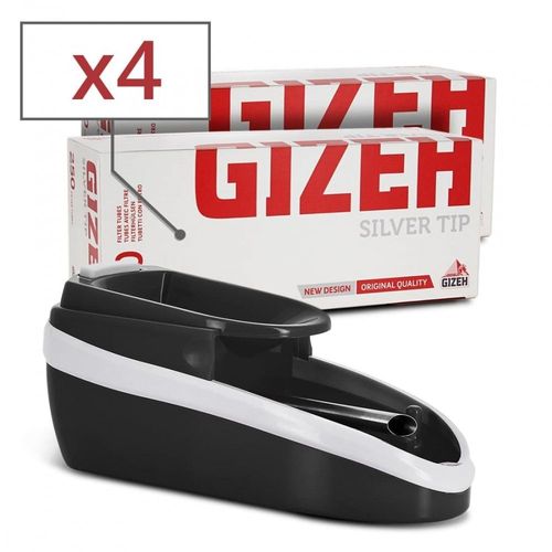 pack mini machine à tuber électrique noire et tubes gizeh