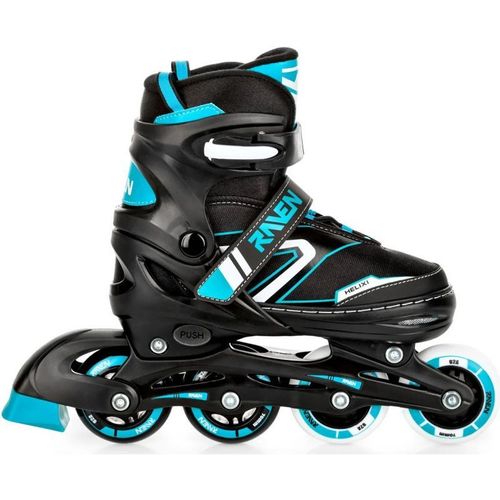 Roller En Ligne Helixi Du 30 Au 33 + Patin A Glace Adulte - Enfant Mixte Taille Ajustable Noir/Menthe Raven